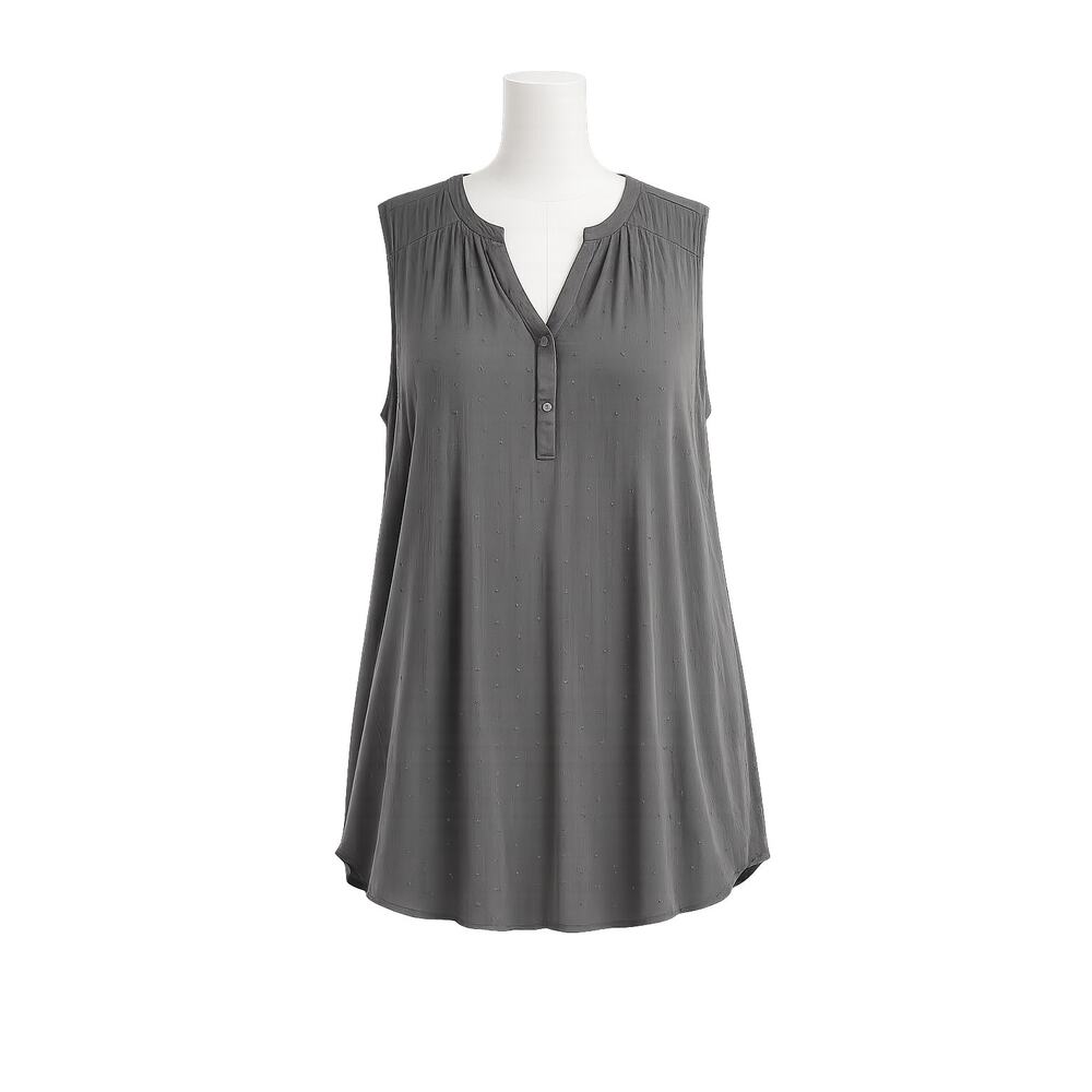 Torrid Harper Gauze Sleeveless Tunic Top - Gray - Size 4X
